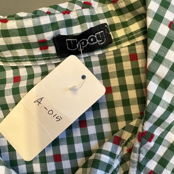 NWT Upay Preppy Green White Red Long Sleeve Country Club Dress women's Medium - Picture 6 of 8